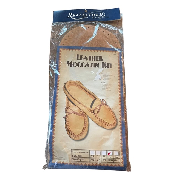 Realeather Crafts Other - Realeather Crafts Leathercraft Kit-Scout Moccasin - Size 10/11 NIP